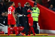 LIVERPOOL, ENGLAND - FEBRUARY 11: Jurgen Klopp, Manager of Liverpool hugs Sadio Mane of Liverpool as he is subitituted  during the Premier League match between Liverpool and Tottenham Hotspur at Anfield on February 11, 2017 in Liverpool, England.  (Photo by Clive Brunskill/Getty Images)